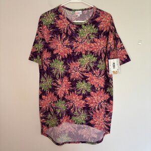 LULAROE NEW Irma Women's XS Purple Pink Green Floral Comfy Stretch